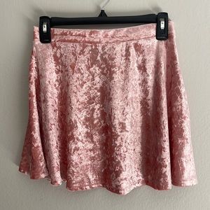 NWOT Light pink velvet skirt